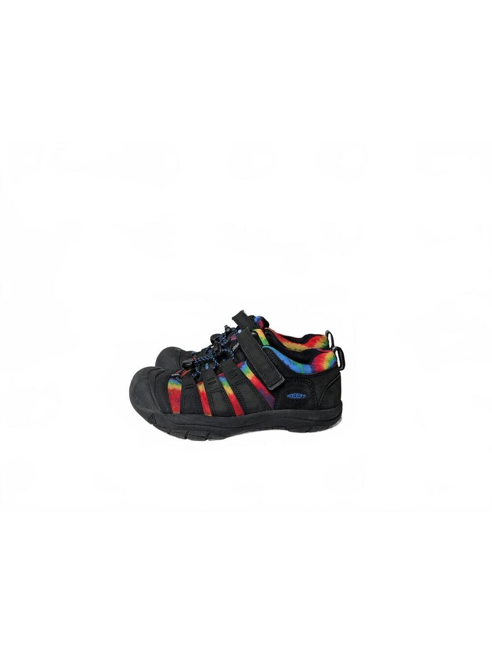 KEEN Big Kids' Newport Shoes Black/Original Tie Dye Size 4